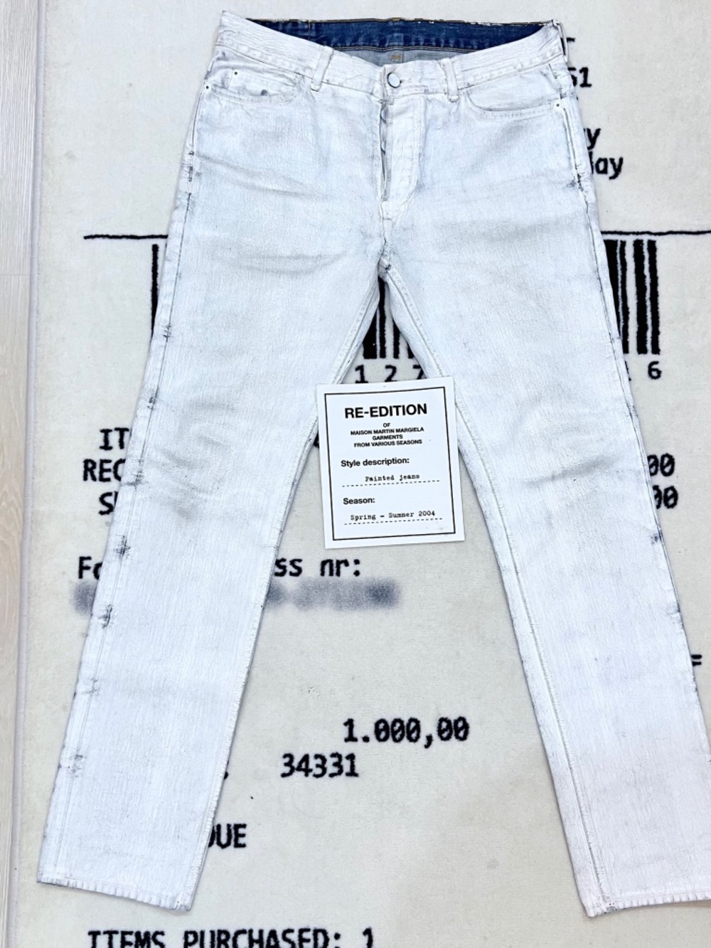 RARE 2012 Maison Martin Margiela X H&M Painted Slim Denim Jeans
